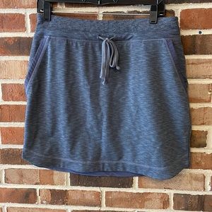 Athleta Gray/Blue Cotton Skirt with Pickets Medium Tall